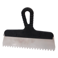 Шпатель с черной ручкой нерж.сталь  200,зуб 6*6мм