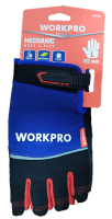 Перчатки строительные с открытыми пальцами (L) WORKPRO