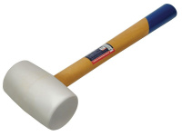Киянка резиновая 650 г, D-65мм, белая резина, деревянная рукоятка Usp