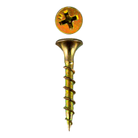 Саморез по дереву усиленный Daxmer 3,5х25 желтопассированный 1 кг - ведро