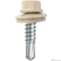 Саморез по металлу Daxmer 5,5*25 слоновая кость RAL 1014 сверло №3