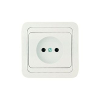 Розетка СУ 1 мест. бел. (керам. осн.) UNIVersal Валери