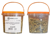 Саморез по дереву усиленный Daxmer 3,5х55 желтопассированный 1 кг - ведро