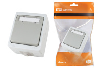 Вуокса кнопка звон. СУ 1 кл. 6А бел. (IP54) TDM