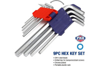 Набор ключей угловых шестигранных HEX 9шт.(1,5-10мм) CrV WORKPRO