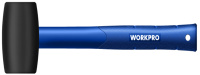 Киянка резиновая 450г, черная резина, пластиковая рукоятка WORKPRO