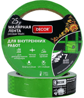 Малярная лента для внутренних работ зеленая 25 мм х25 м DECOR
