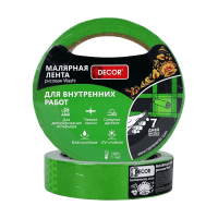 Малярная лента для внутренних работ зеленая 38 мм х 50 м DECOR