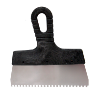 Шпатель с черн.ручкой нерж.сталь 200мм зуб 4*4 мм