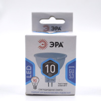 Лампа св/д ЭРА стандарт MR16 GU5.3 220V 10W(800lm) 4000K 4K 52х50