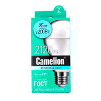 Лампа св/д Camelion ЛОН A65 E27 25W(2120lm 270°) 4500K 4K матов. 134х67