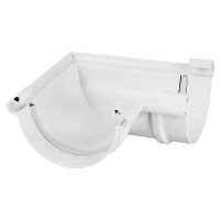 Угол желоба универсальный с уплотнителем 90/130 Murol белый