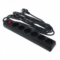 Сетевой фильтр ПВС 3х1 6 роз. 5 м  16А земля, выкл. черный СФ-06В TDM