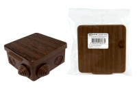 Коробка распред. 80х80х50 мм ОУ IP54 бук, с крышкой, 7 входов, инд. TDM