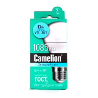 Лампа св/д Camelion ЛОН A60 E27 13W(1085lm 270°) 4500K матов. 120х60 пластик