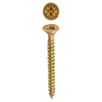 Саморез по дереву усиленный Daxmer 3,5х32 желтопассированный 1 кг - ведро