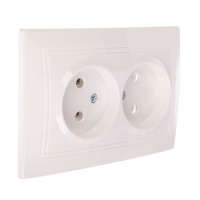 Розетка СУ 2 мест. 10А бел. (керам. осн.) TDM Таймыр