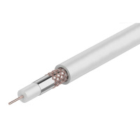 Кабель RG-6 75 Ом (1.02 жила сталь/медь,48x0.12 оплетка алюм) бухта 100м белый