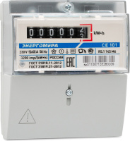 Счетчик эл/эн 1ф 1т 5(60)А, 6-ти разр.ЭМОУ на рейку/щиток М6 Энергомера