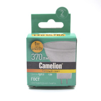 Лампа св/д Camelion MR16 GU5.3 12V 5W(370lm 100*) 3000K  матов. 49х50 пластик
