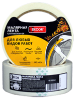 Малярная лента креппированная 140 мкм 25 мм х25 м DECOR