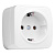 Розетка Минск 1-местная ОП 16А с заземлением белая Basic EKF