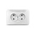 Розетка СУ 2 мест. бел. (керам. осн.) UNIVersal Валери